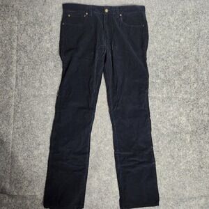 J Crew VTG Corduroy Pants Men 34x34 Black Slim Fit Straight Leg Style 46934